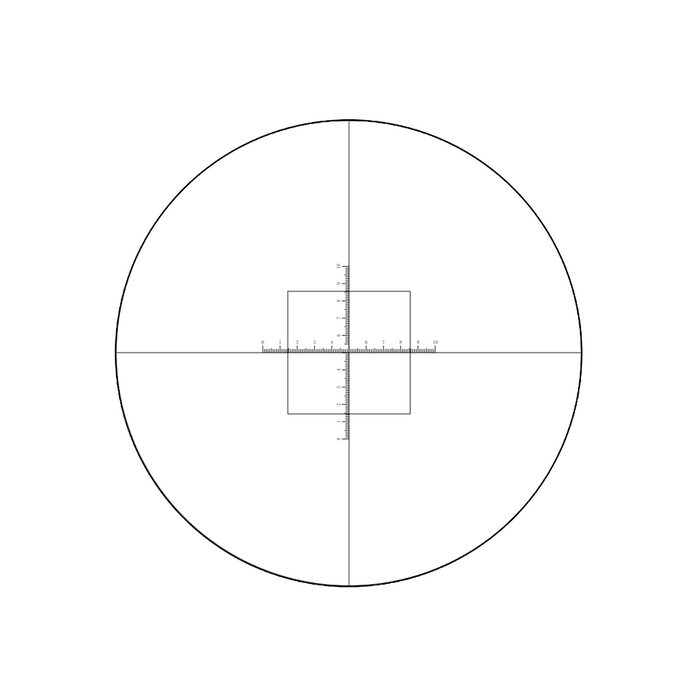 10mm/100 Div Multiple Scale Reticle ( Dia. 27mm), SKU RT20122191, three quarter front view