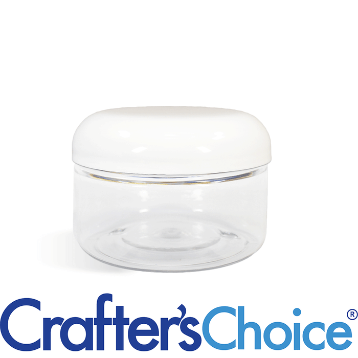 2 oz Clear Heavy Wall Jar & White Dome Top Set