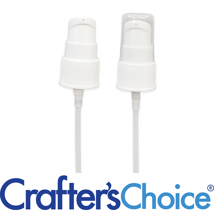 20/410 White Petite Treatment Pump Top - Clear Cap