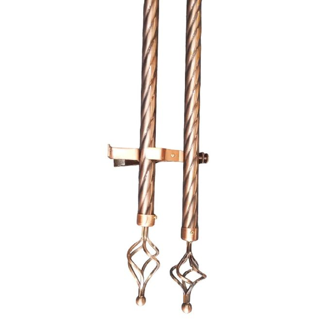 6 Metres Twisted Copper Curtain Rods | 2x3m Pair | Wall Brackets & Decorative End Caps Included | Rose Gold