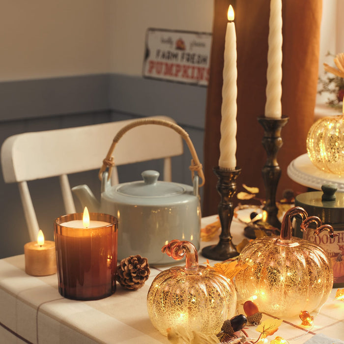 6 TruGlow® Copper Distressed LED Votive Candles with Remote Control