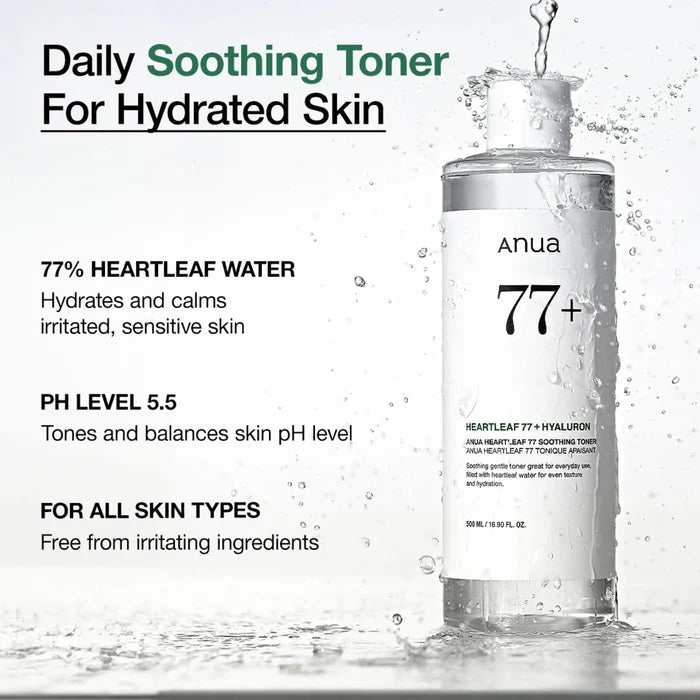 Anua Heartleaf 77 Soothing Toner β skincare | Korean Skincare Canada - VGLE Beauty