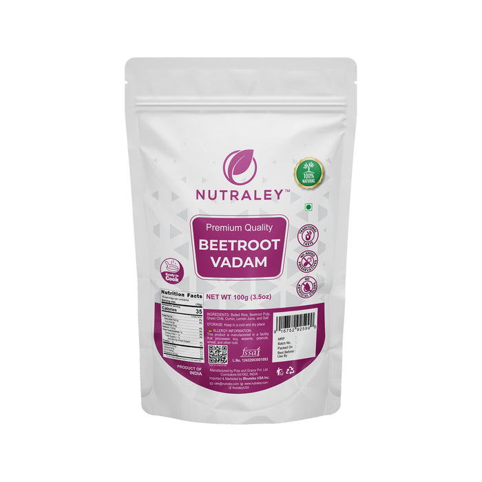 Beetroot Vadam (Fryums) | Sun-Dried & Maida-Free | Nutraley