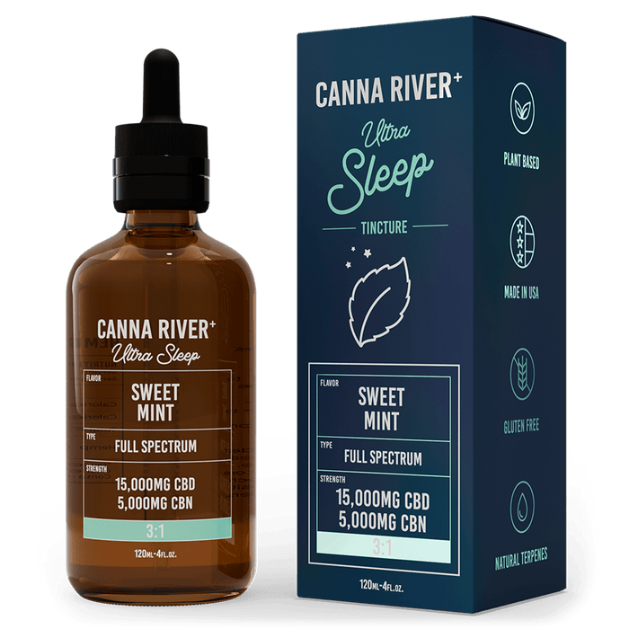 Canna River CBD Ultra Sleep Tincture Sweet Mint Full Spectrum 15000mg CBD + 5000mg CBN 120mL