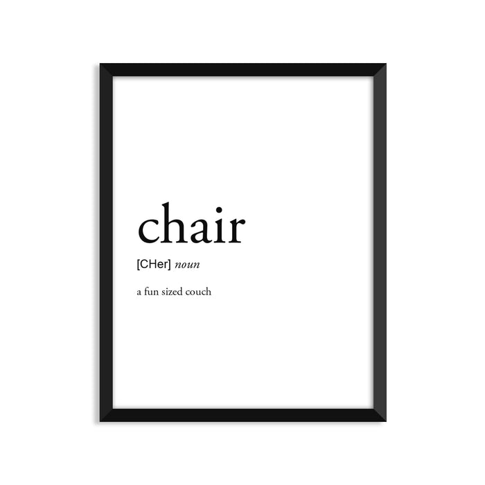 Chair Definition - Unframed Art Print Or Greeting Card
