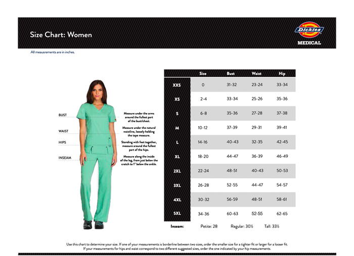 Clearance Dickies Essence Mid Rise Straight Leg Drawstring Scrub Pants