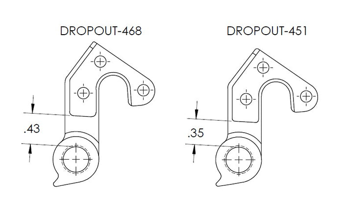 Derailleur Hanger 468 – 6061 Aluminum, Black