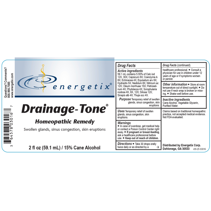 Drainage-Tone® is a homeopathic combination formula for a broad range of symptoms related to congestion of the body’s drainage pathways.
