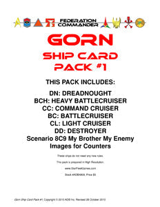 Federation Commander: Gorn Ship Card Pack #1