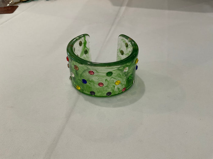 Gold Digger Supply Co. Green Marble Sparkle Cuff