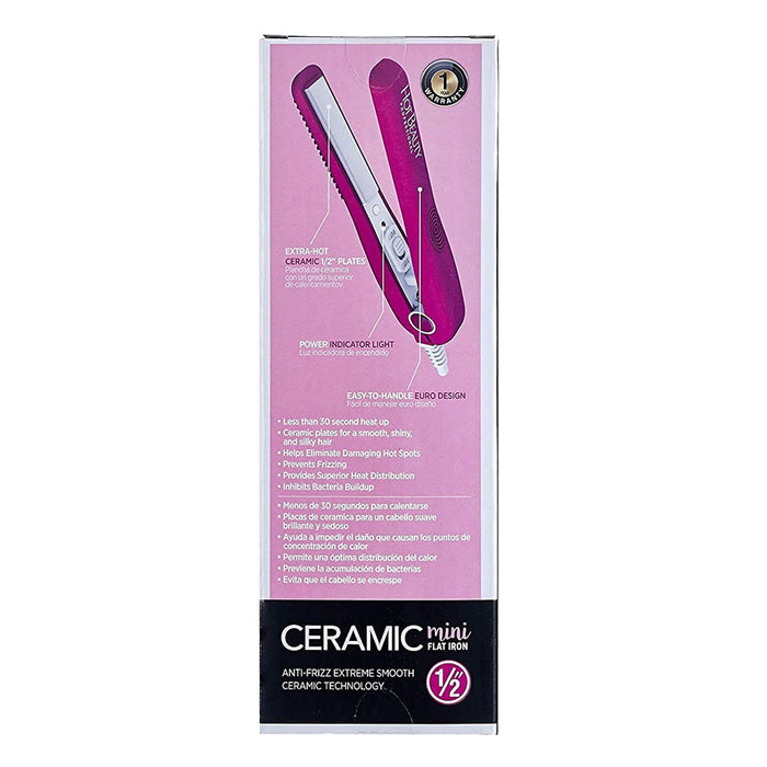 Hot Beauty Ceramic 1/2" Compact Mini Flat Iron(HFIM050) - ikatehouse