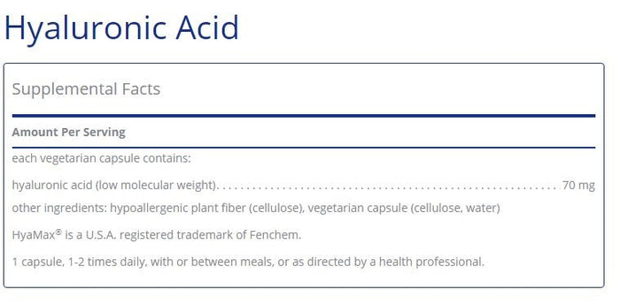 Hyaluronic Acid 60 capsules by Pure Encapsulations