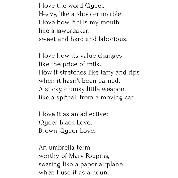 Leo Herrera's queer poem "Gumballs" text, Adam's Nest Provincetown