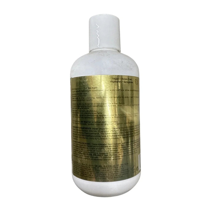 White bottle with gold label, moisturizing hair conditioner, vegan, 8oz size