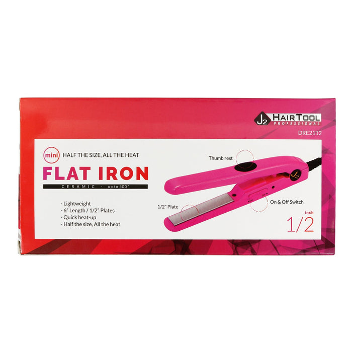 J2 Hair Tool Mini Flat Ceramic Iron 1/2" - ikatehouse