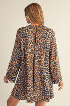 Jodifl Lux Long Sleeve Leopard Dress