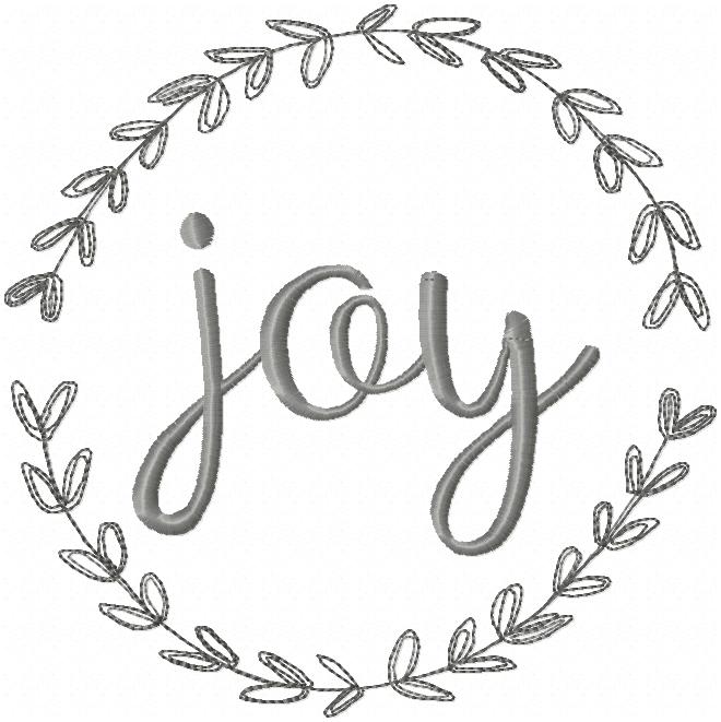 JOY WREATH - MACHINE EMBROIDERY DESIGN