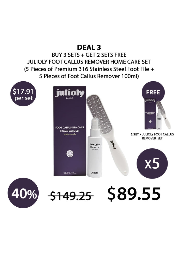 (BUY 3+2 FREE) JULIOLY CALLUS REMOVER HOME CARE SET
