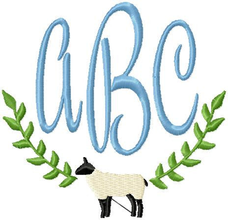 Lamb and Laurel Monogram Frame