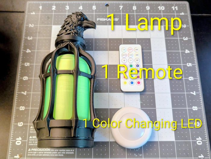 Large Raven Potion Light - Gothic RGB Color Changing Lantern