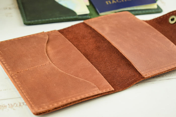 Leather passport cover