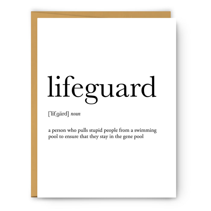 Lifeguard Definition - Unframed Art Print Or Greeting Card