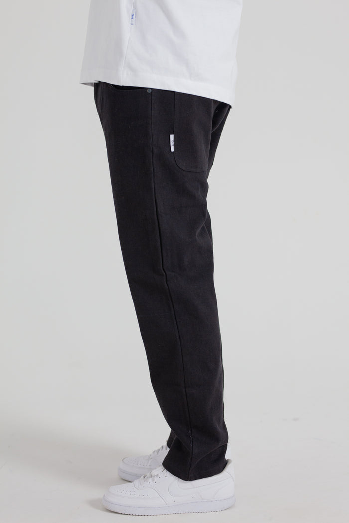 MENS BLACK LOOSE DENIM PANTS