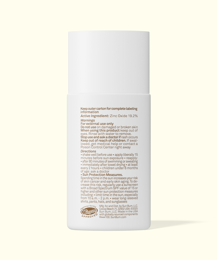 Back label of a skincare product on a white background