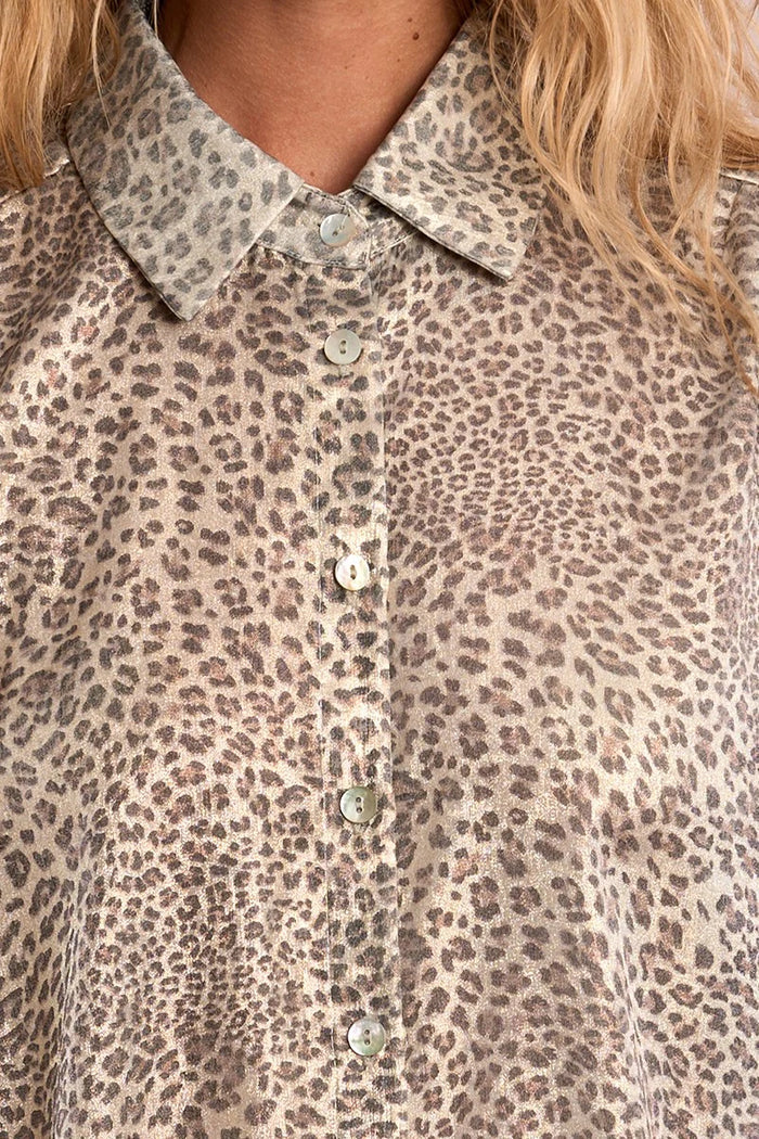 Molly Bracken Leopard Satin Blouse