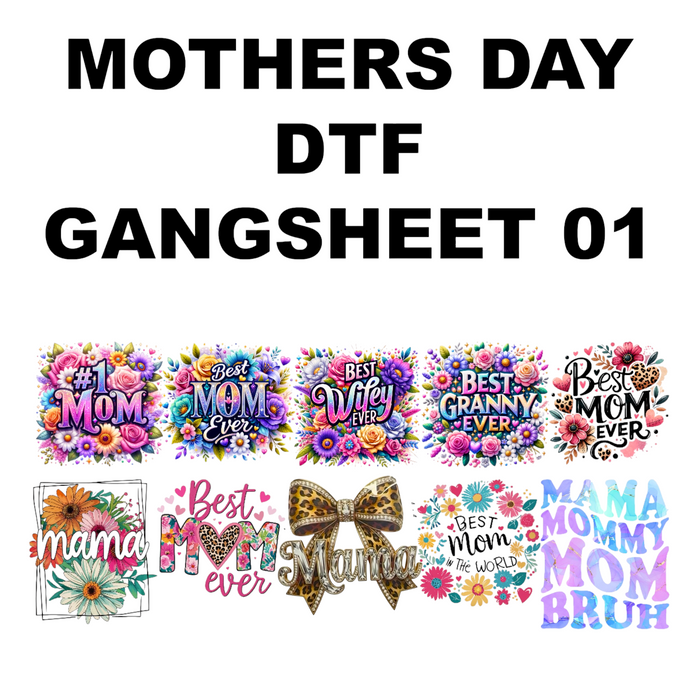MOM DTF Transfers Gang Sheet - Ready to Press Designs (Full Color)