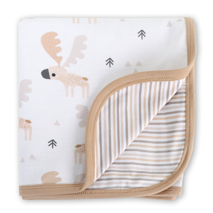 Moose Reversible Baby Blanket (Organic Jersey)