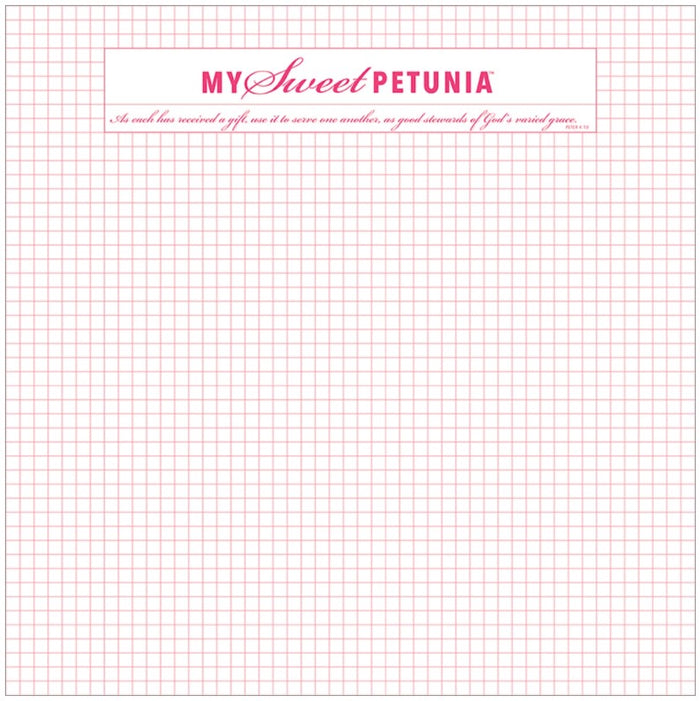 My Sweet Petunia - Memory Grid - Paper Pad. Custom pads made to fit MEMORTY MISTI. 1/4 inch grid lines. 40 Sheets per pad. 50lb paper. 12.25 x 12.25 Grid Paper Pad. Available at Embellish Away located in Bowmanville Ontario Canada.