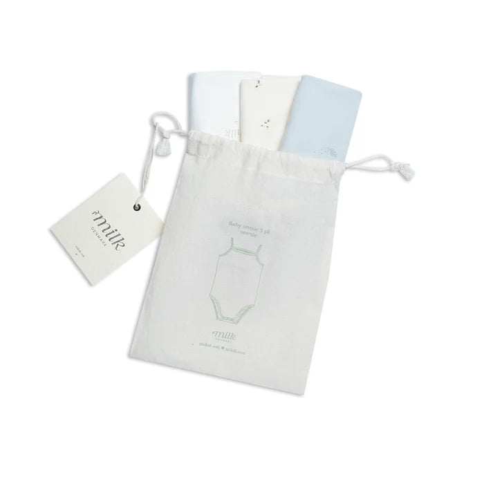 onesie basic 3 pack - powder blue
