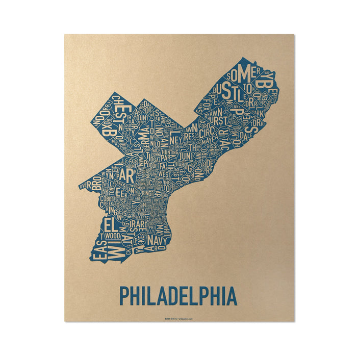 11" x 14" / Gold & Blue Print