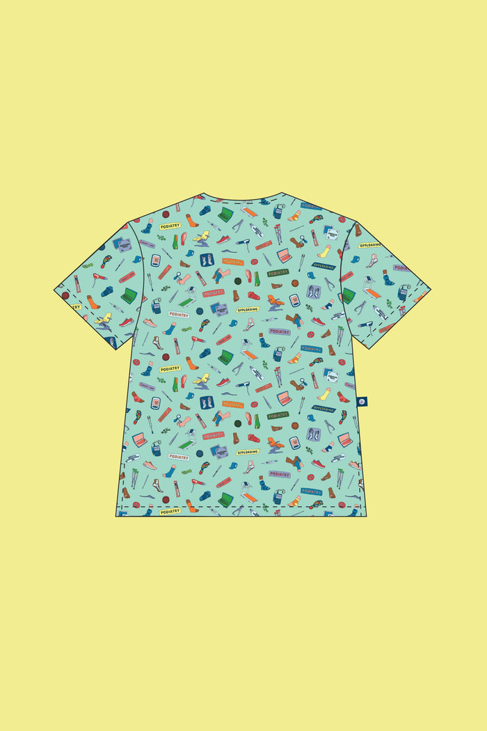 Podiatry – Unisex Printed Scrub Top
