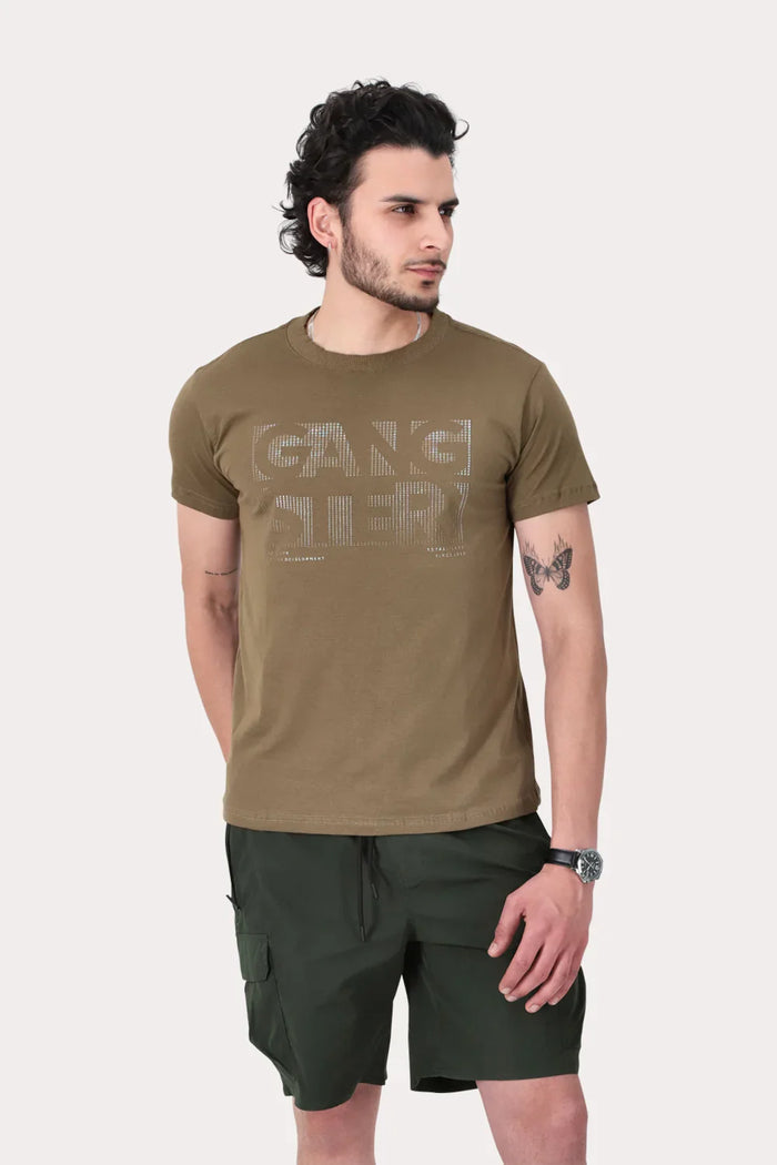 Polera Mc Basica Center Café Oscuro - Gangster