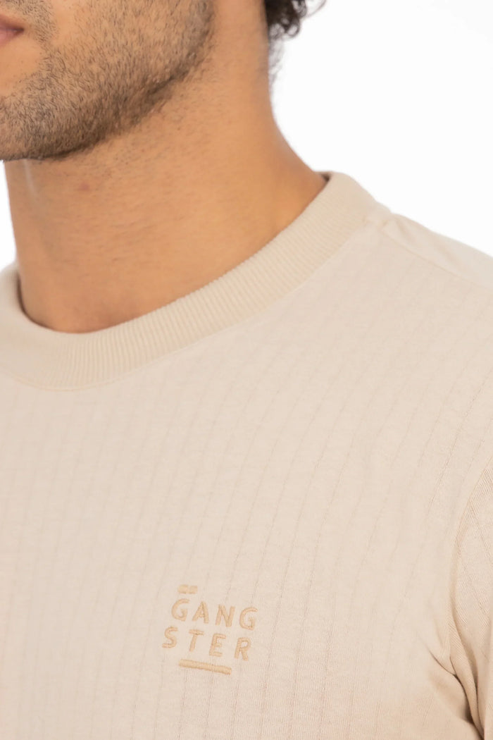 Polera Mc Textura Flatbush Beige - Gangster