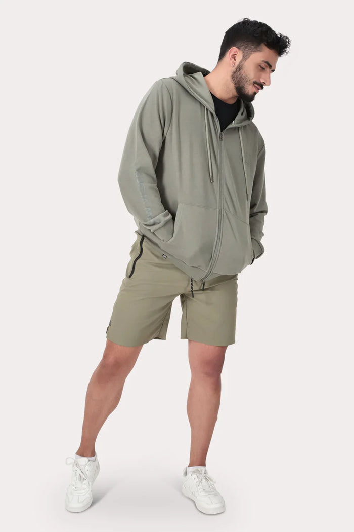 Poleron Full Zipper Fleece Damen Verde Militar - Gangster