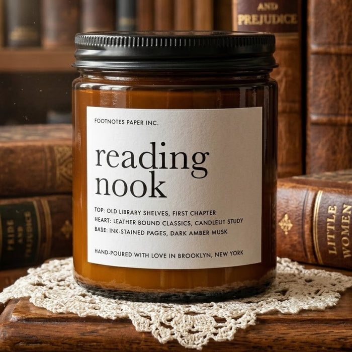 Reading Nook Candle | Woody Exotic - Footnotes Paper
