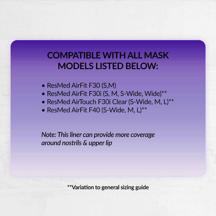 RemZzzs® 6F-30S Minimal Contact CPAP Mask Liner | Sample Pack, Universal
