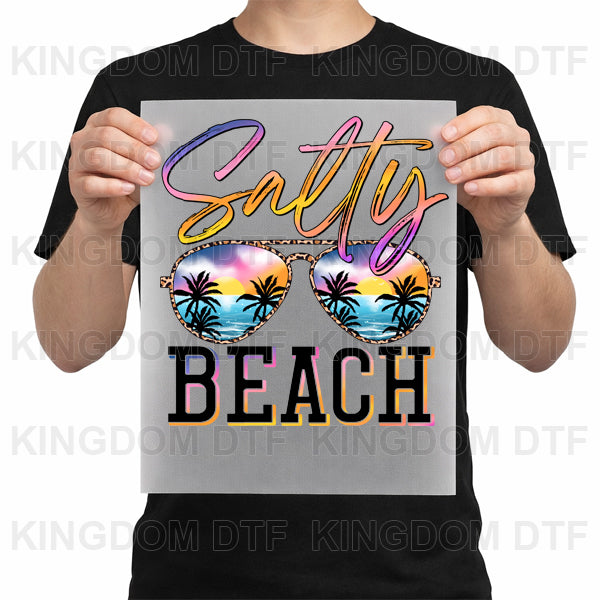 Salty Beach and Sunglasses DTF Transfers - Ready To Press
