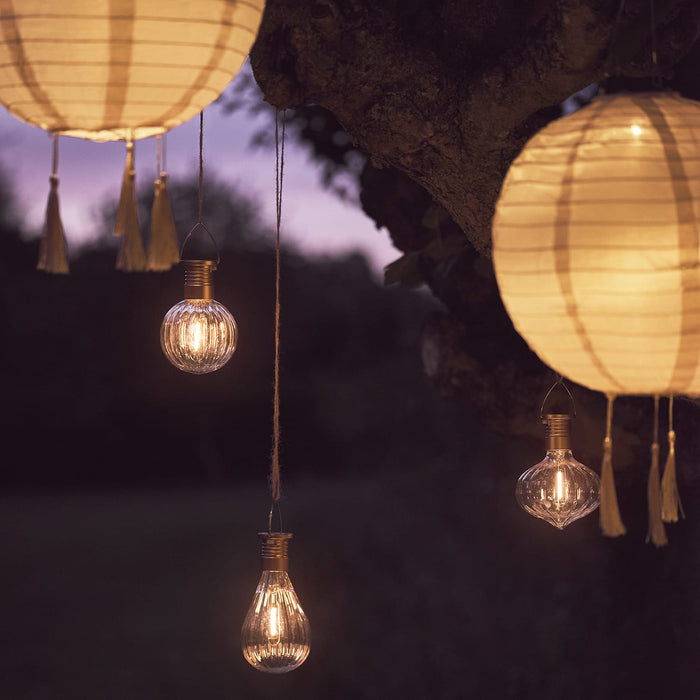 Set of 3 Warm White Hanging Solar Lights
