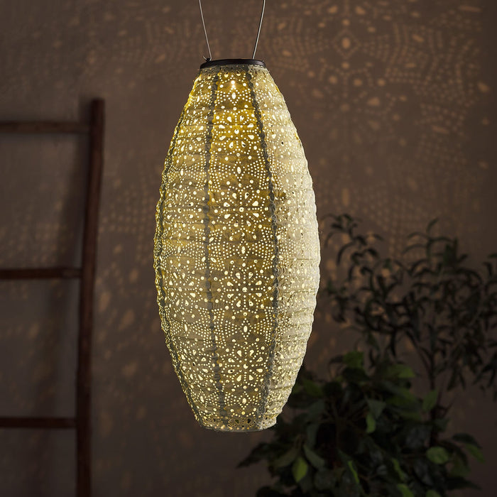 Set of 5 Tyvek Moroccan Hanging Solar Lanterns