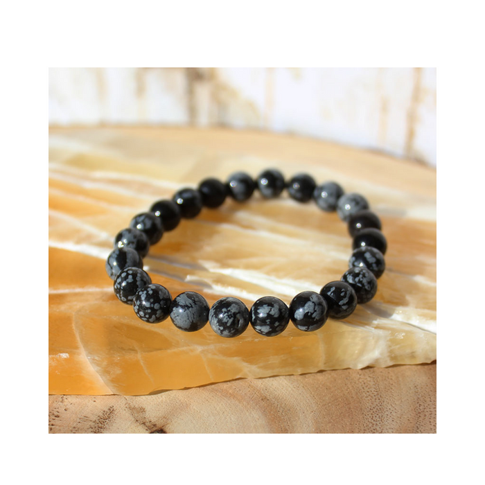 Snowflake Obsidian Bracelet 8mm