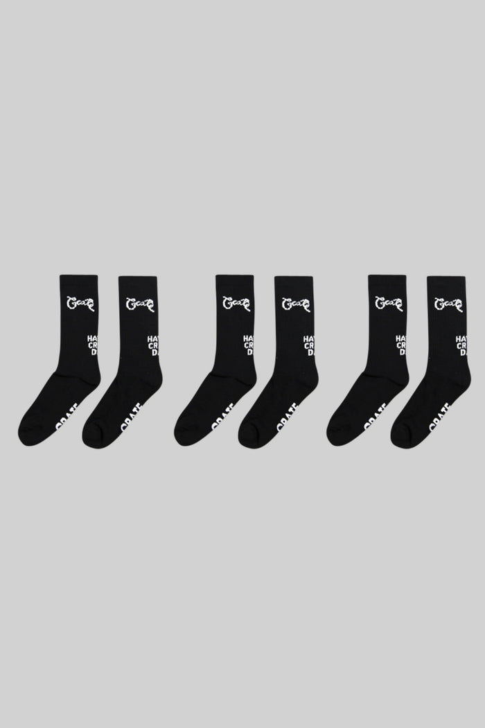 SS23 Black Scripted Sock Pack