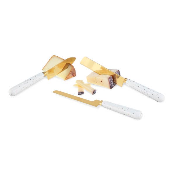 Starlight Gold-Plated Star-Patterned Cheese Knives - Set of 3