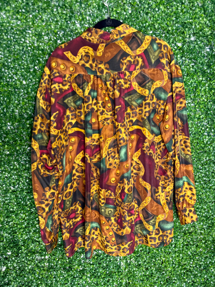 The Limited Vintage Multipatterned Silk Button Up Shirt