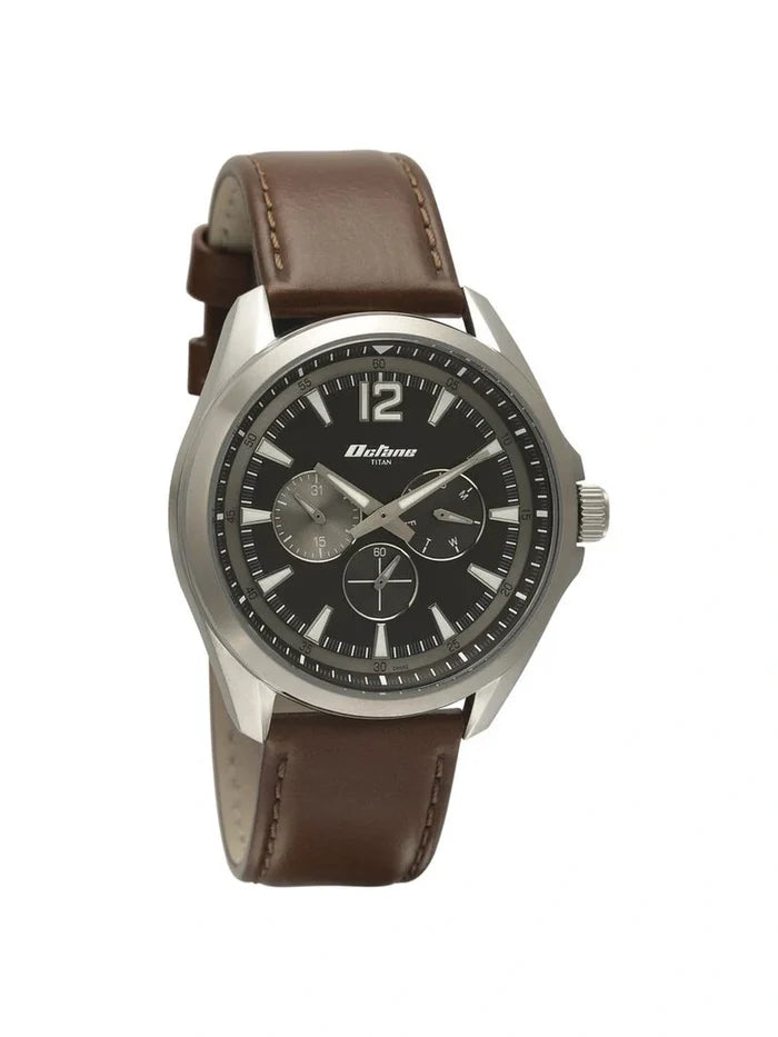 Titan Round Black Dial Analog Watch - NR90124SL02
