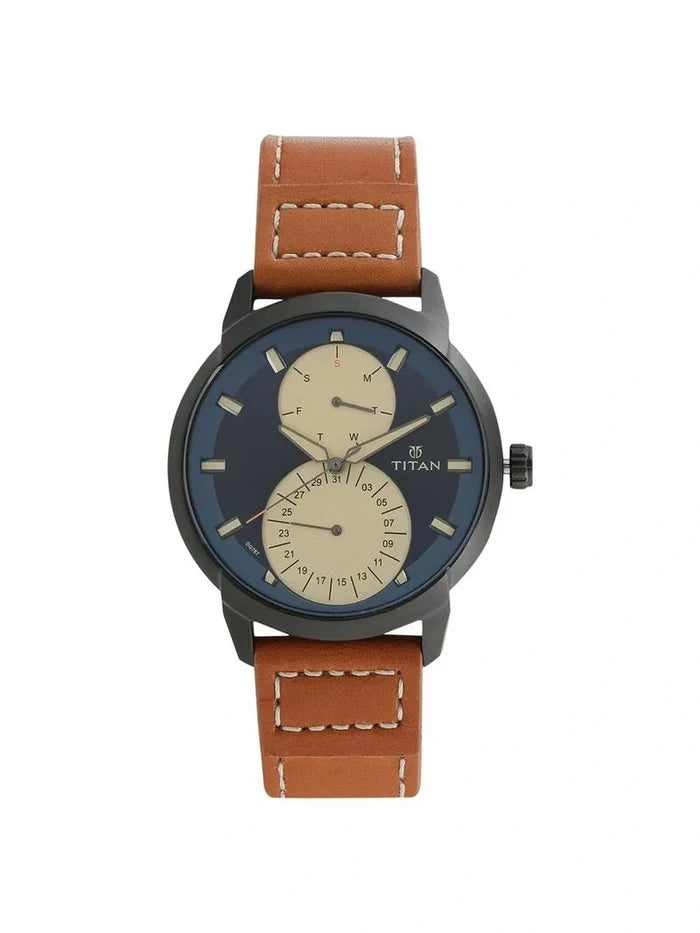 Titan Round Blue Dial Analog Watch - NR1756NL01