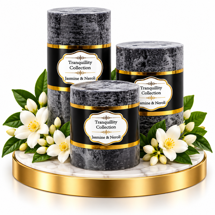 Tranquillity Collection Pillar Candles - Jasmine & Neroli